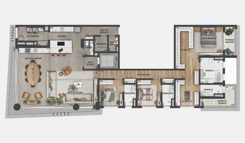 Lindenberg Vista Brooklin: 3 dorm 261m² opção