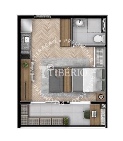 Link Alto da Boa Vista: 1 dorm 30m² studio