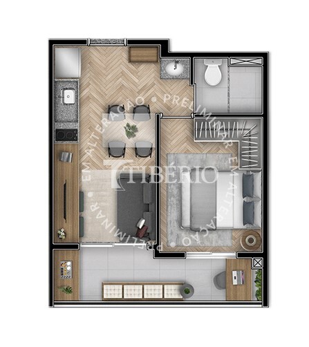 Link Alto da Boa Vista: 1 dorm 30m²