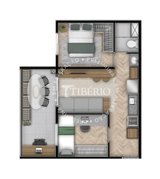 Link Alto da Boa Vista: 2 dorm 45m²