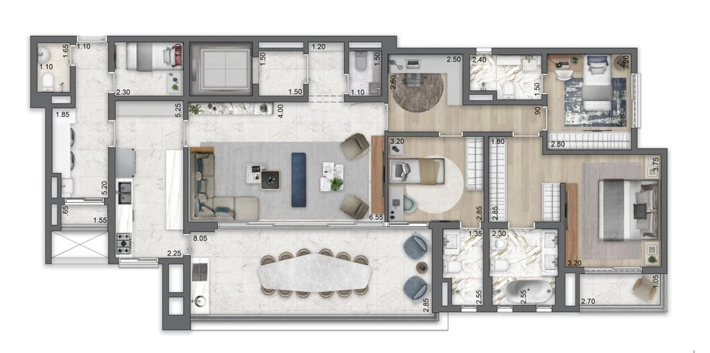 LIS Moema Íle Saint-Louis: 3 dorm 172m²