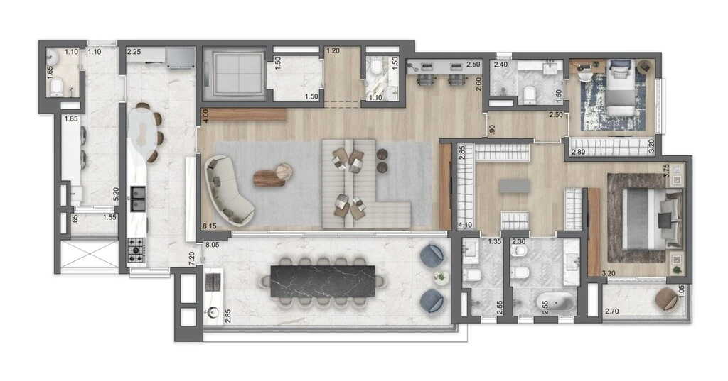 LIS Moema Íle Saint-Louis: 2 dorm 172m² opção