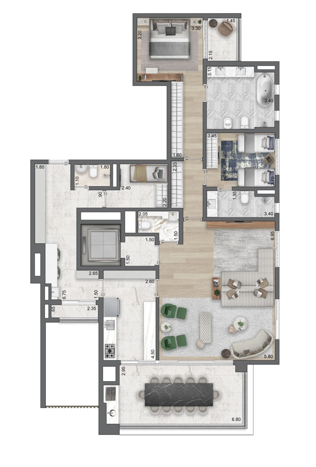 LIS Moema Íle Saint-Louis: 2 dorm 174m² opção