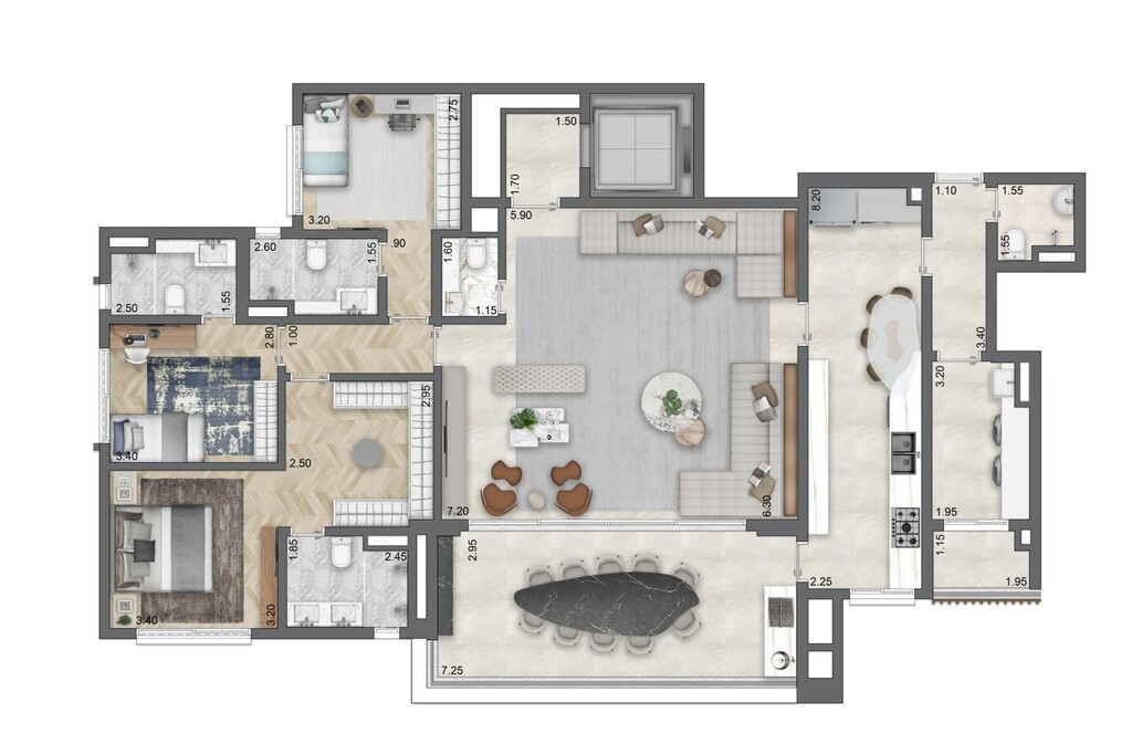 LIS Moema Íle Saint-Louis: 3 dorm 183m² opção
