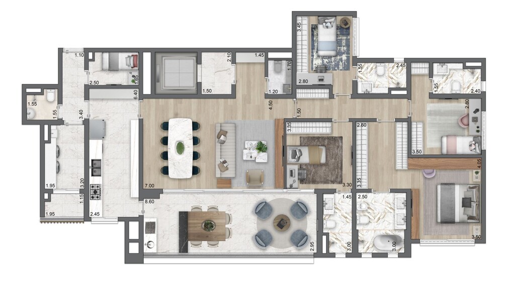 LIS Moema Íle Saint-Louis: 4 dorm 213m²