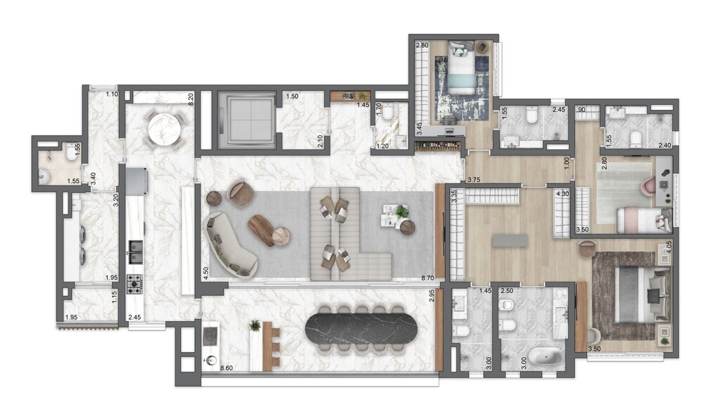 LIS Moema Íle Saint-Louis: 3 dorm 213m² opção