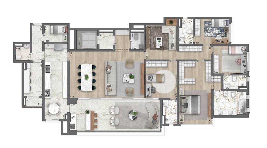 LIS Moema Íle Saint-Louis: 4 dorm 254m²