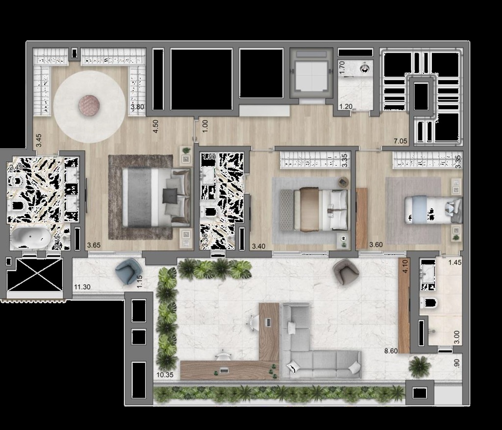 LIS Moema Íle Saint-Louis: 3 dorm 323m² duplex superior