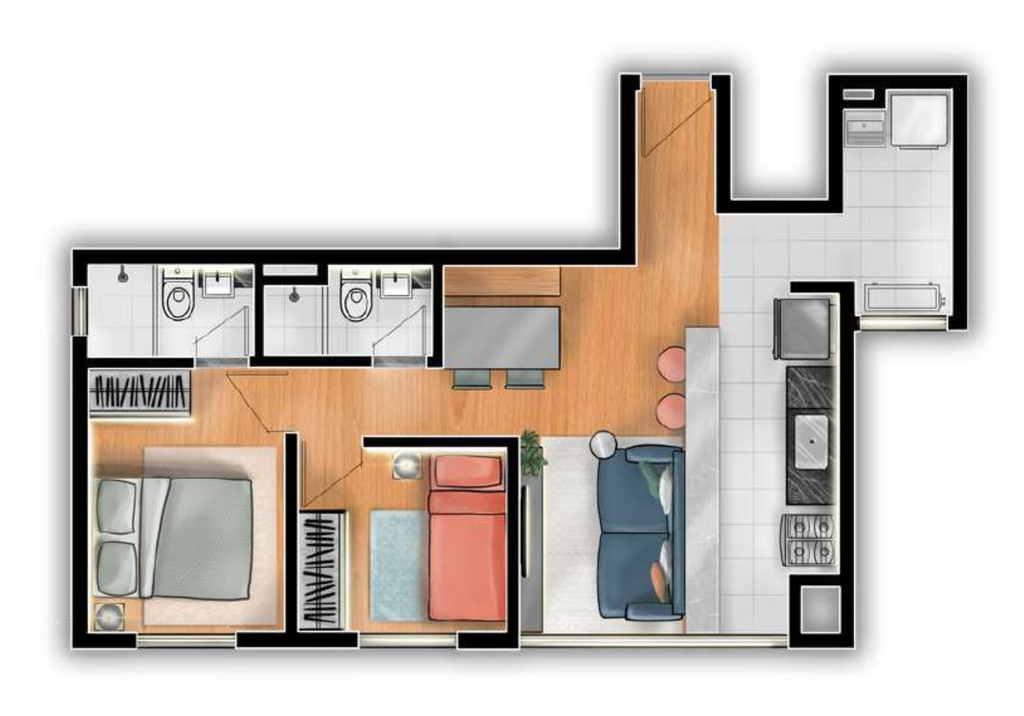 Lisboa: 2 dorm 50m²