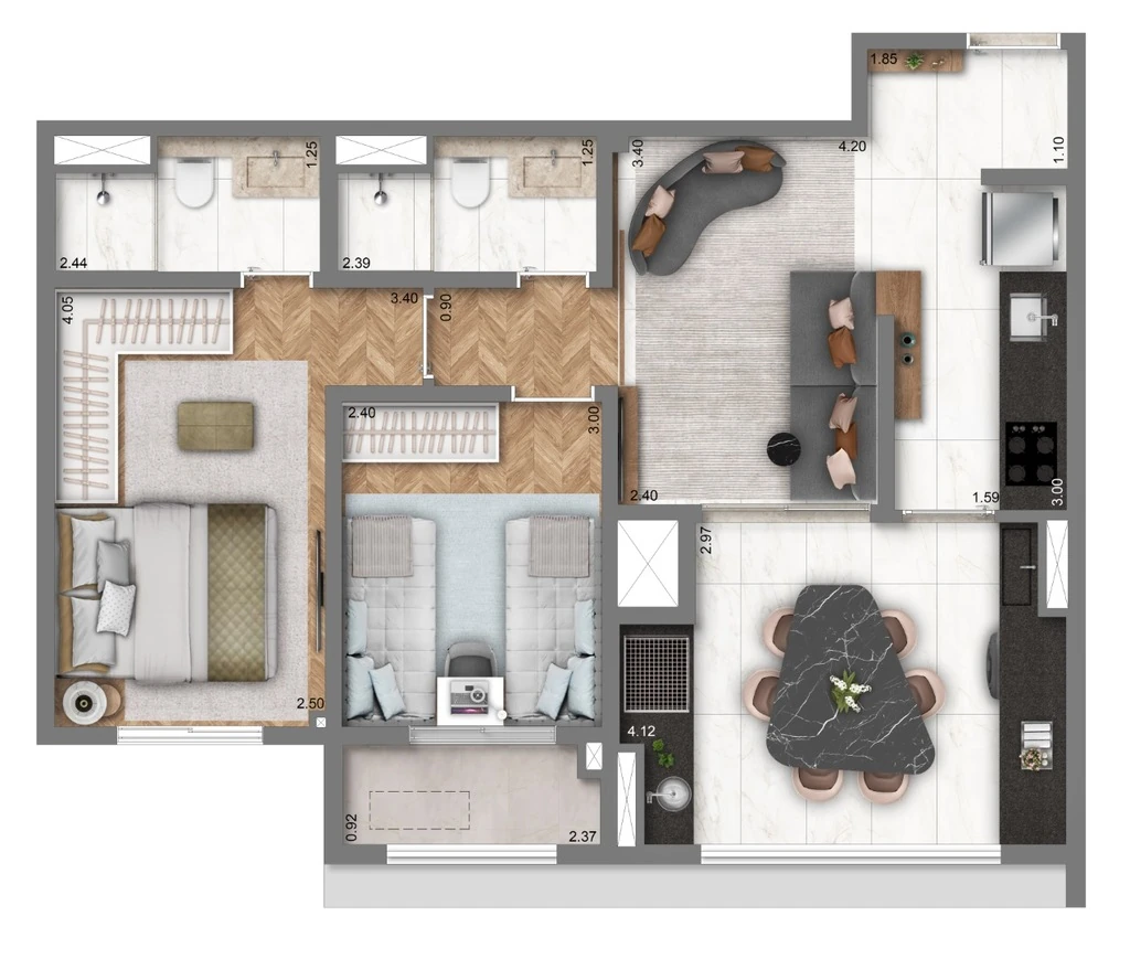 Living Address Alto do Ipiranga: 2 dorm 63m²