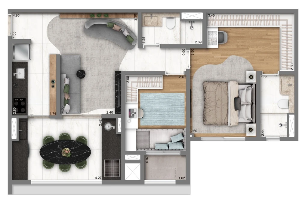 Living Address Alto do Ipiranga: 2 dorm 69m²