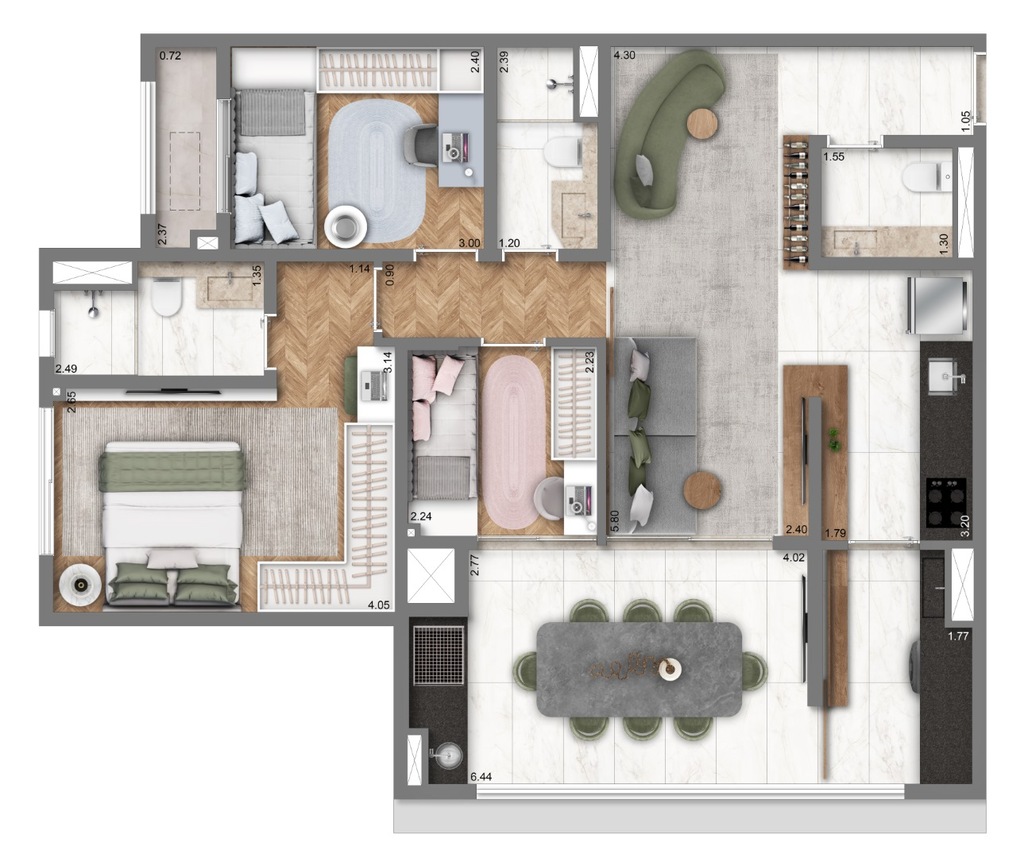 Living Address Alto do Ipiranga: 3 dorm 80m²
