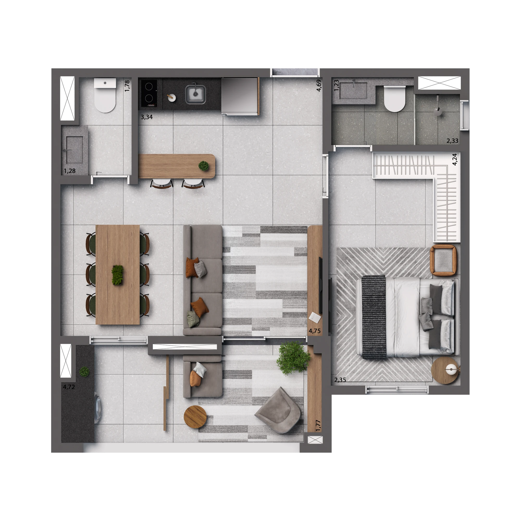 Planta do Living Full Berrini