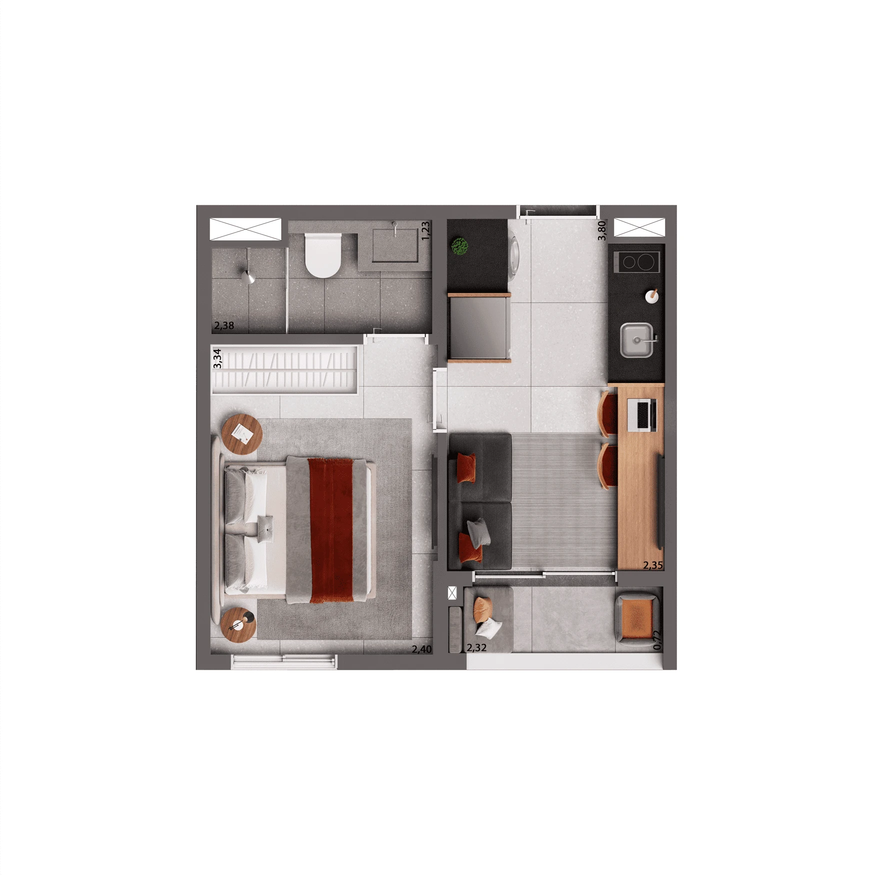 Planta do Living Full Berrini