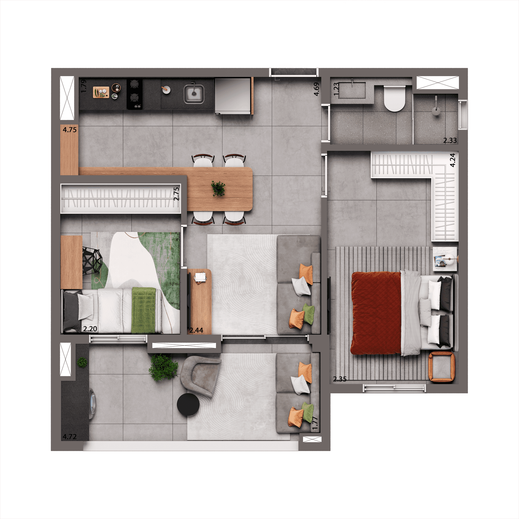 Planta do Living Full Berrini
