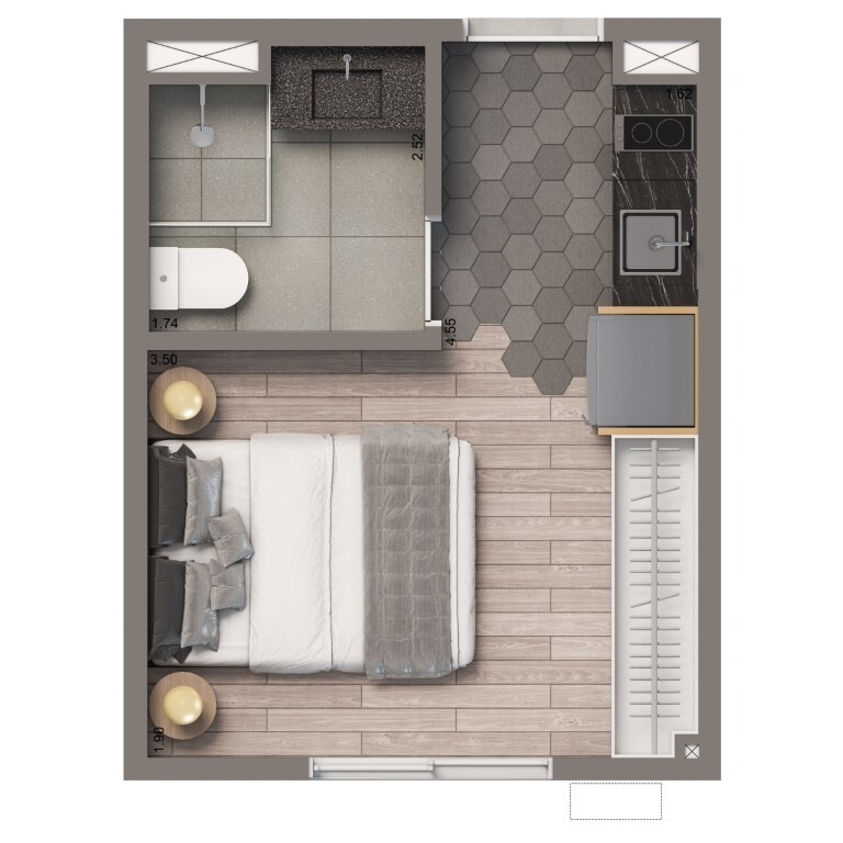 Living Full Estaiada: 1 dorm 17m² studio