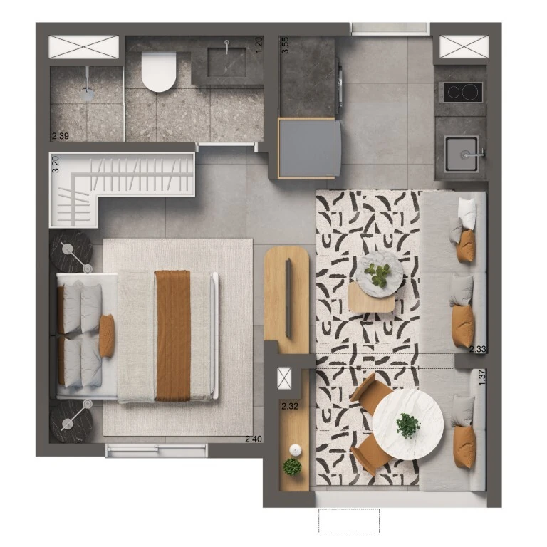 Living Full Estaiada: 1 dorm 26m² studio