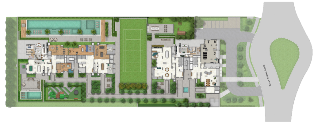 Living Grand Wish Jardim: Pavimento lazer