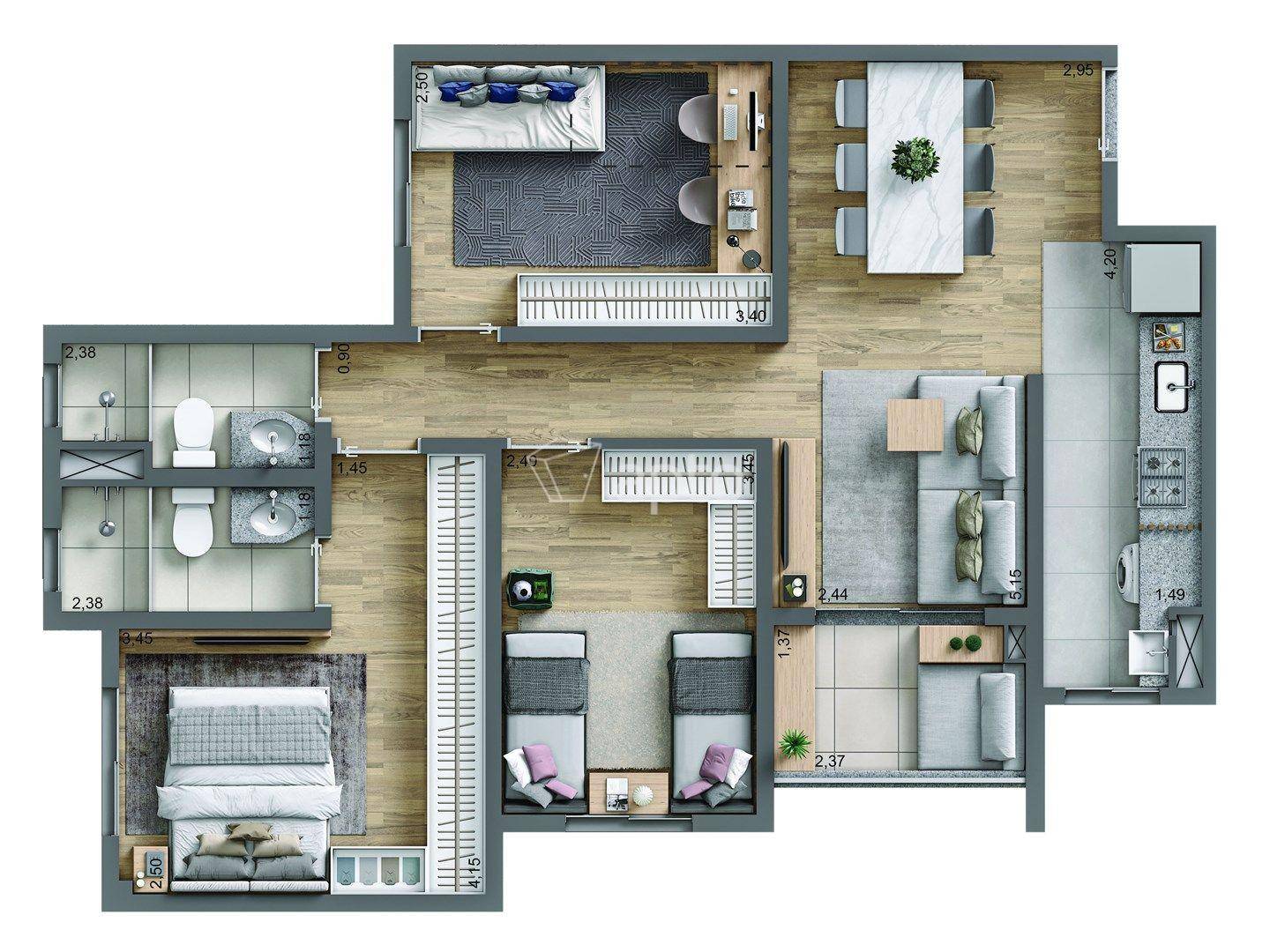 Planta do Living Magic Rudge Ramos