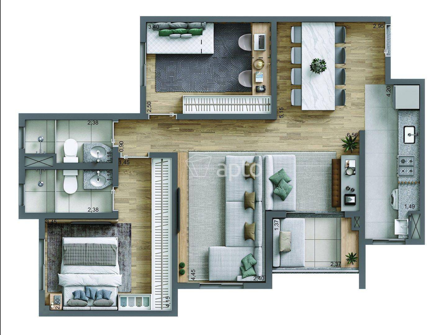 Planta do Living Magic Rudge Ramos