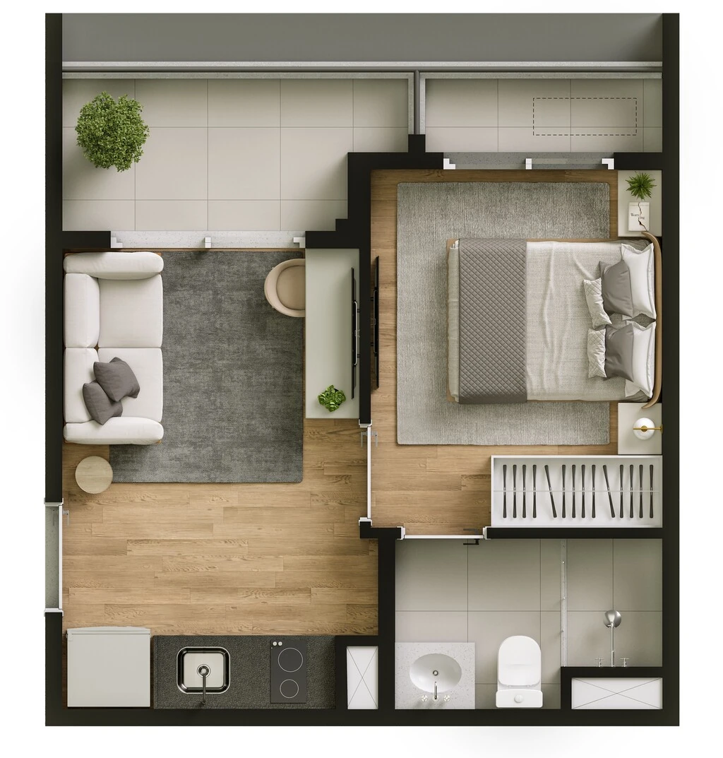 Look Berrini: 1 dorm 27m²