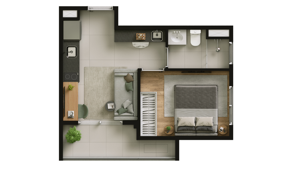 Look Berrini: 1 dorm 29m²