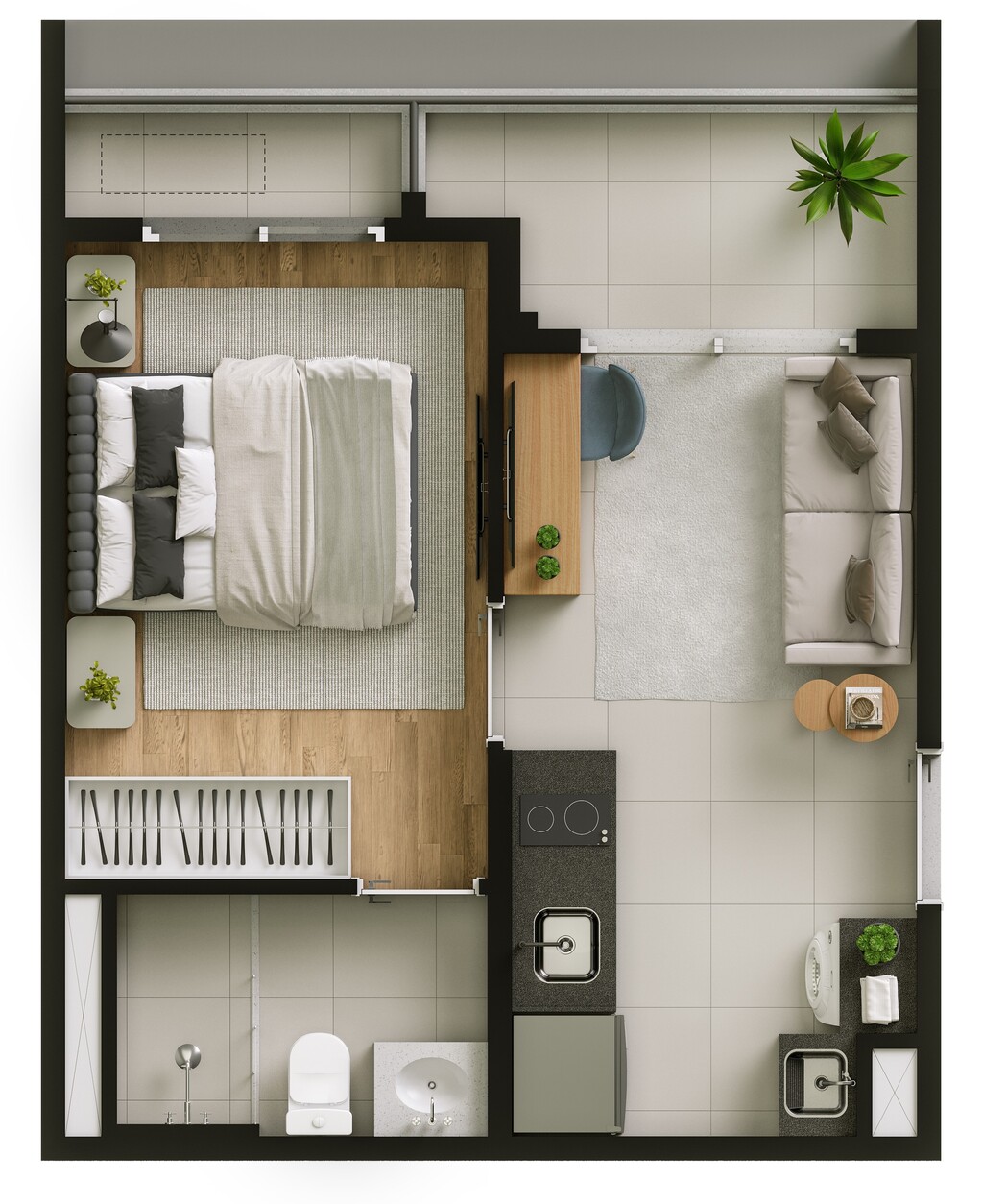 Look Berrini: 1 dorm 31m²