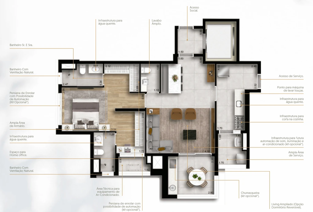 Loomi Chácara Santo Antônio: 1 dorm 82m² opção