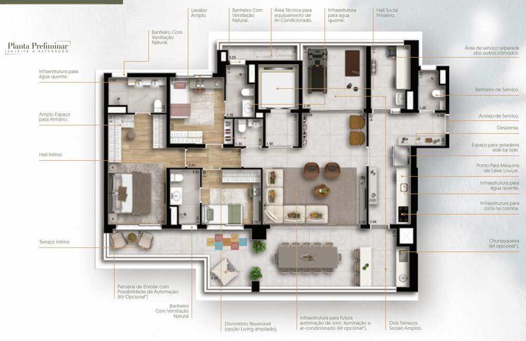 Loomi Chácara Santo Antônio: 3 dorm 159m²