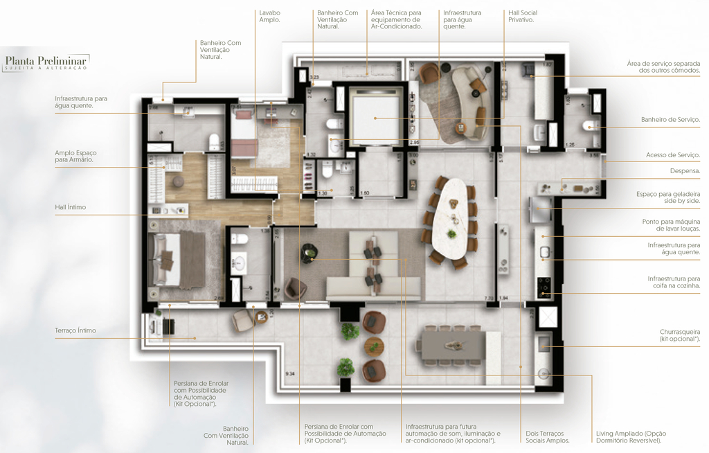 Loomi Chácara Santo Antônio: 2 dorm 159m² opção
