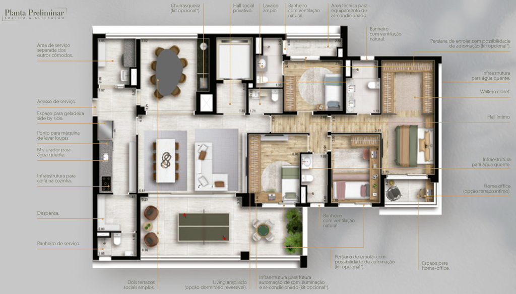 Loomi Chácara Santo Antônio: 4 dorm 180m²