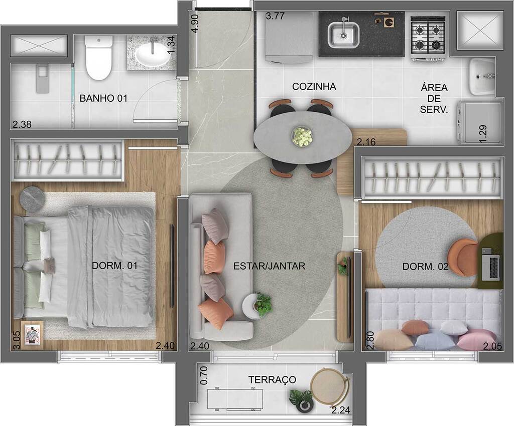 Lume House Vila Prudente: 2 dorm 38m²