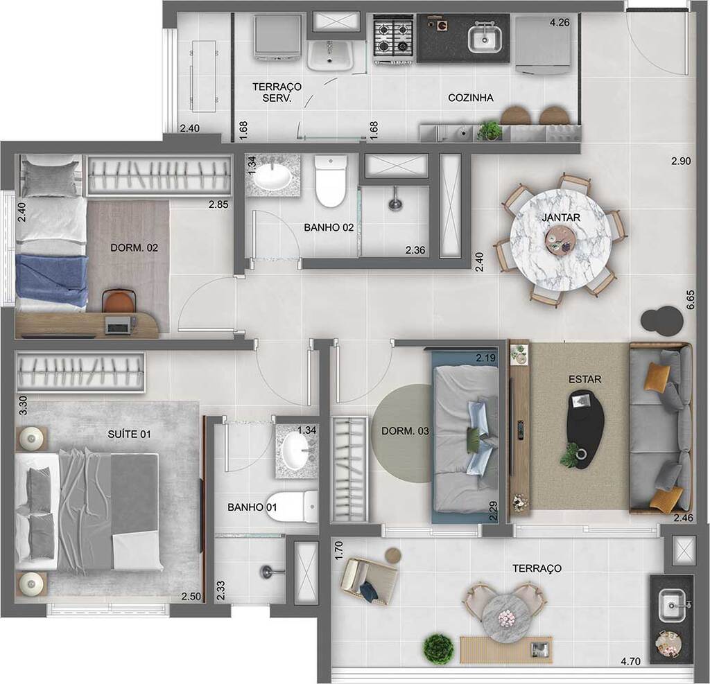 Lume House Vila Prudente: 3 dorm 71m²