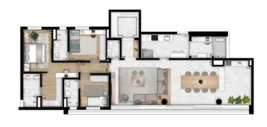 Planta do Lux House Brooklin
