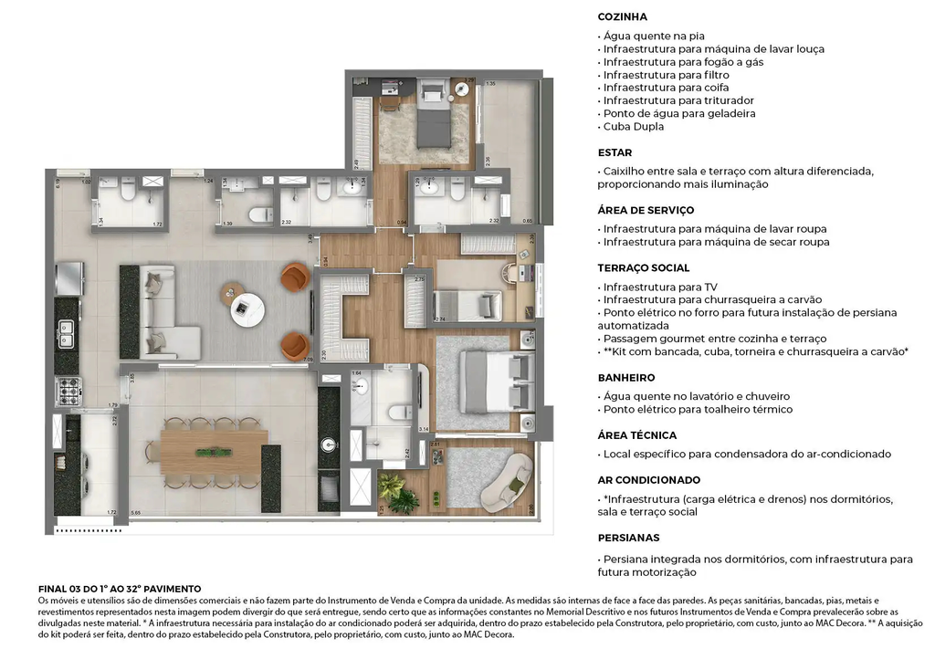 MAC Brooklin: 3 dorm 138m² opção 2