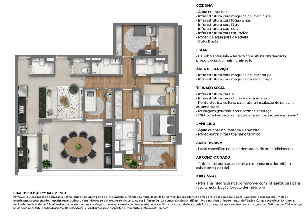 MAC Brooklin: 4 dorm 138m² opção 3
