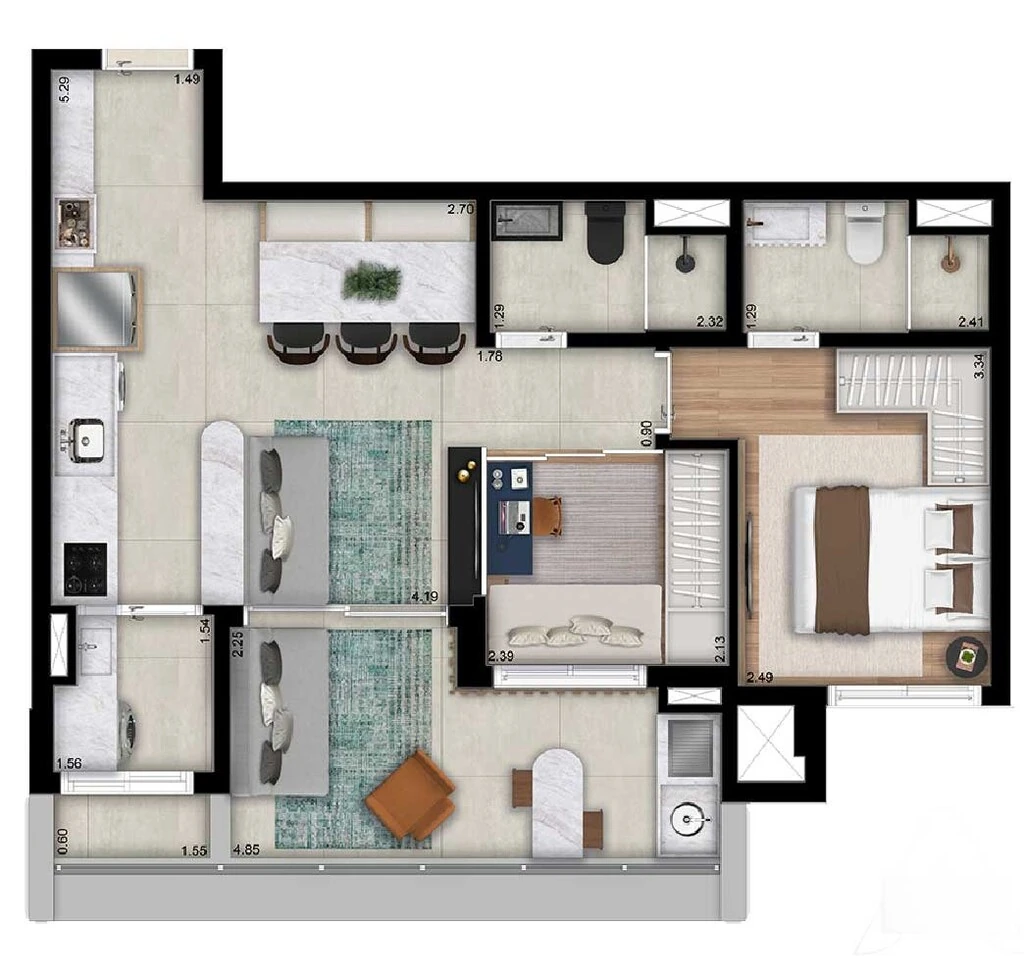 Mac Campo Belo: 1 dorm 64m² opção