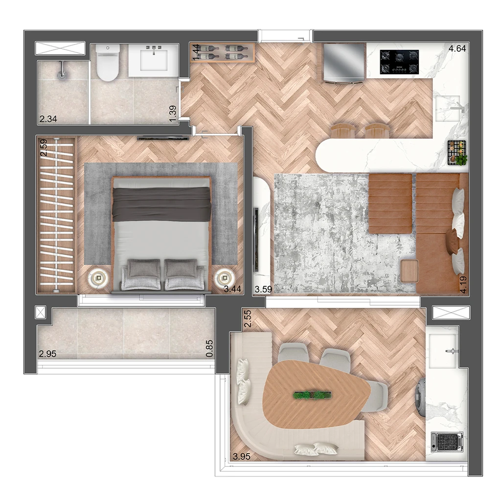 Mac Ibirapuera: 1 dorm 50m²