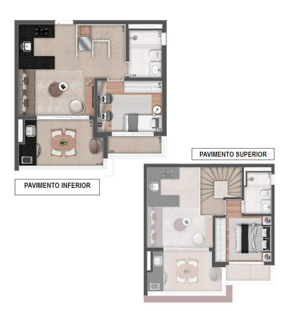 Mac Ibirapuera: 2 dorm 71m² duplex