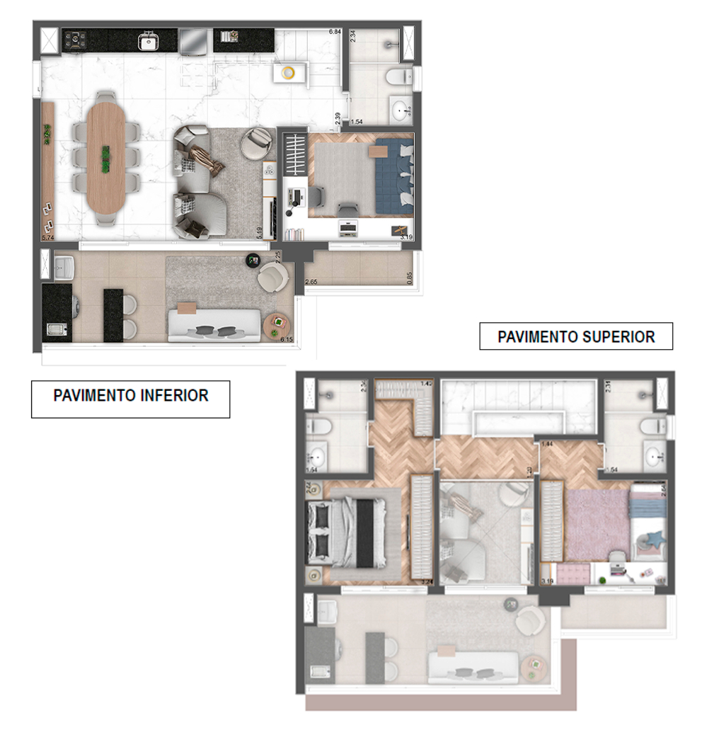 Mac Ibirapuera: 3 dorm 112m² duplex