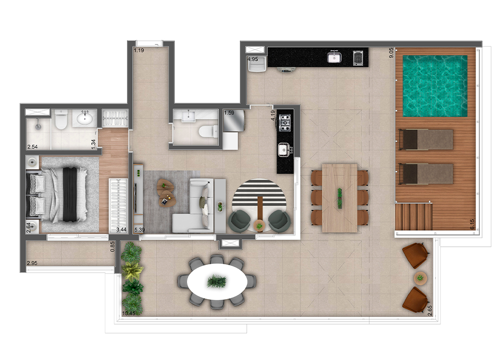 Mac Ibirapuera: 1 dorm 125m² penthouse