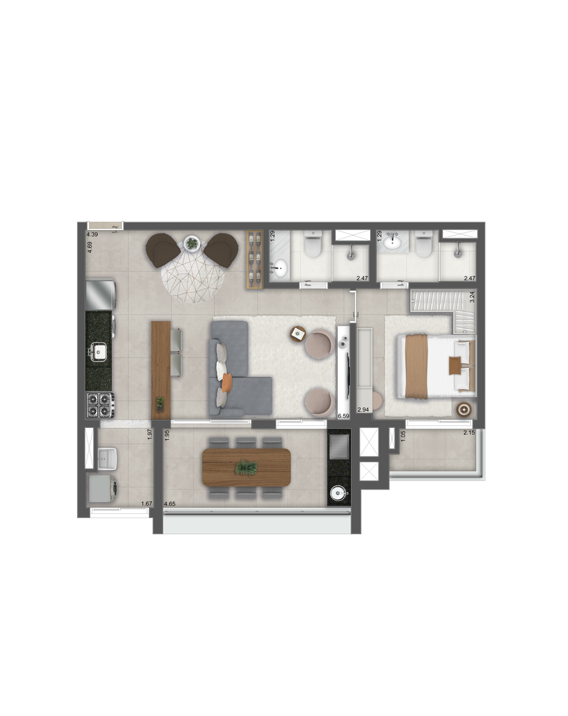 Mac Vila Mariana: 2 dorm 69m²