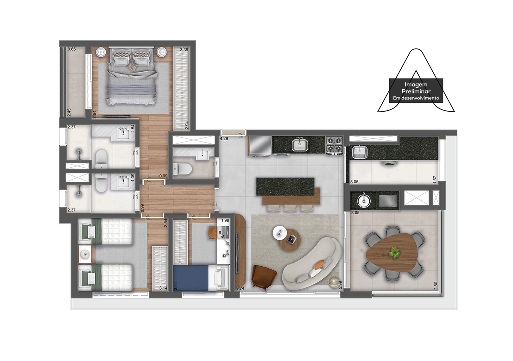 Mac Vila Mariana: 3 dorm 89m²