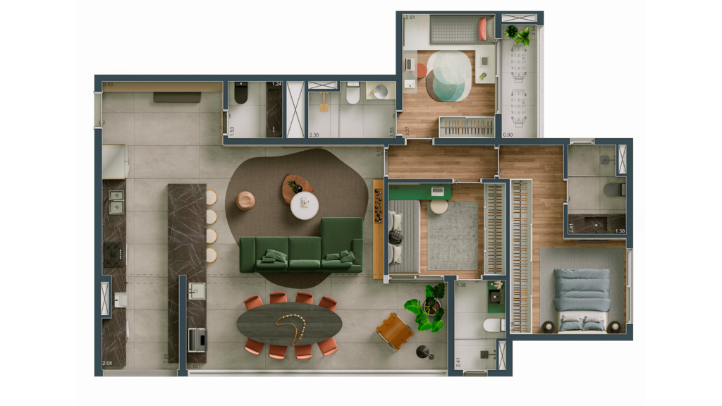 Maison Diogo By Fibra: 3 dorm 123m² opção