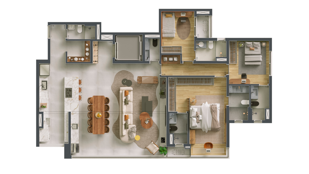 Maison Diogo By Fibra: 3 dorm 166m² opção 2