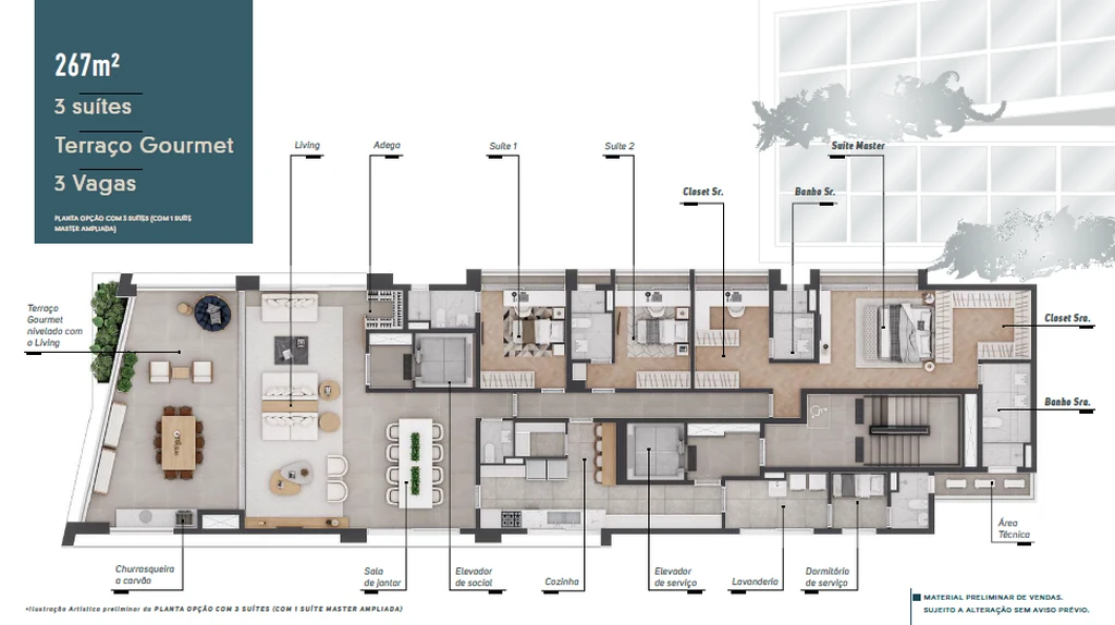 Maison Gabrielle: 3 dorm 267m² opção 1
