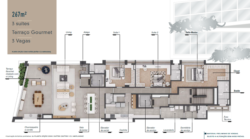 Maison Gabrielle: 3 dorm 267m² opção 2