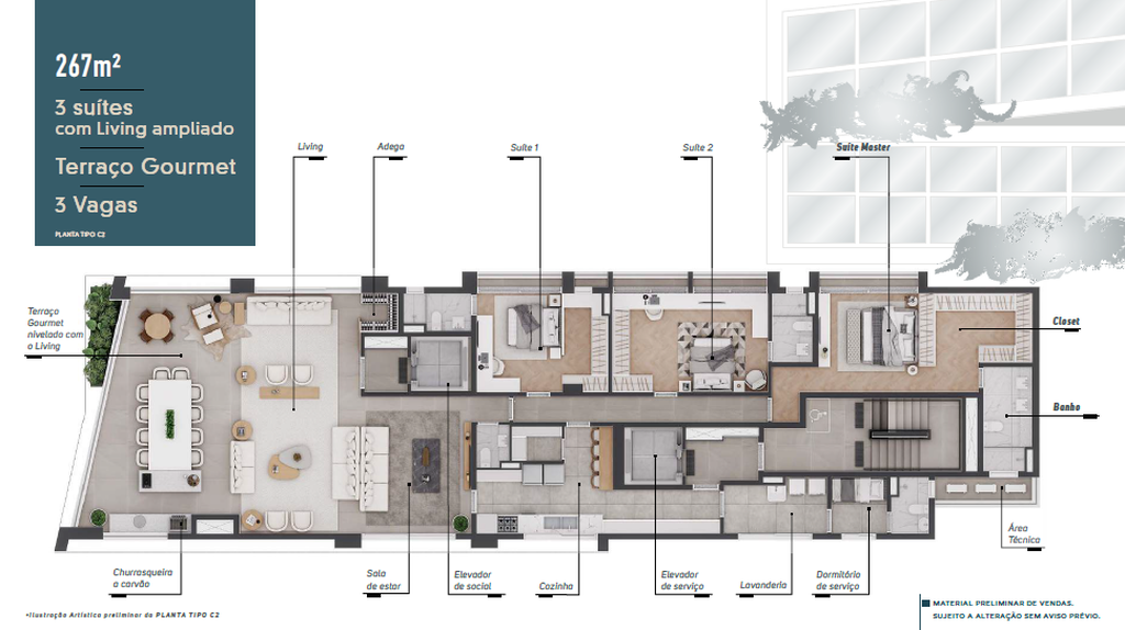 Maison Gabrielle: 3 dorm 267m² opção 3