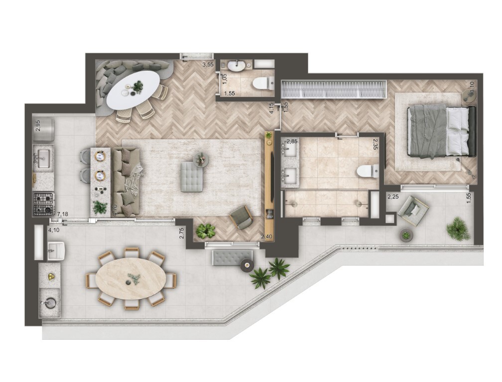 Mandarim The Legend: 1 dorm 88m²