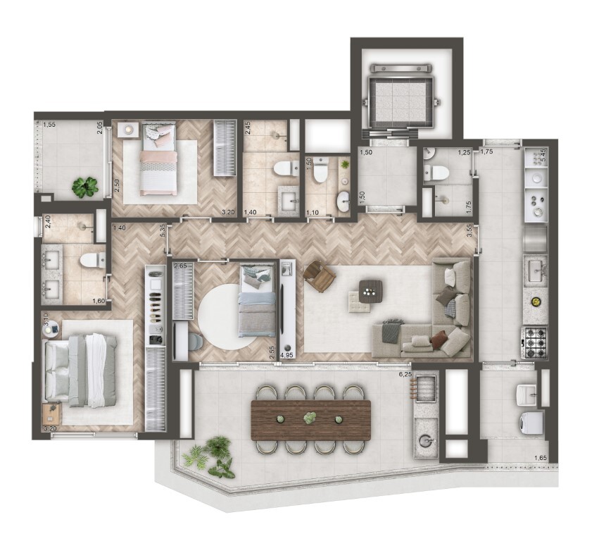 Mandarim The Legend: 3 dorm 114m²